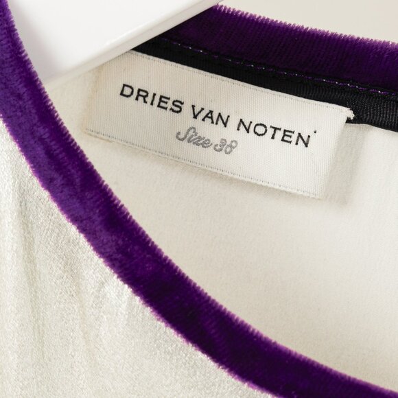 Dries Van Noten Champagne Silk Gathered-Hem Blouse - Picture 7 of 9